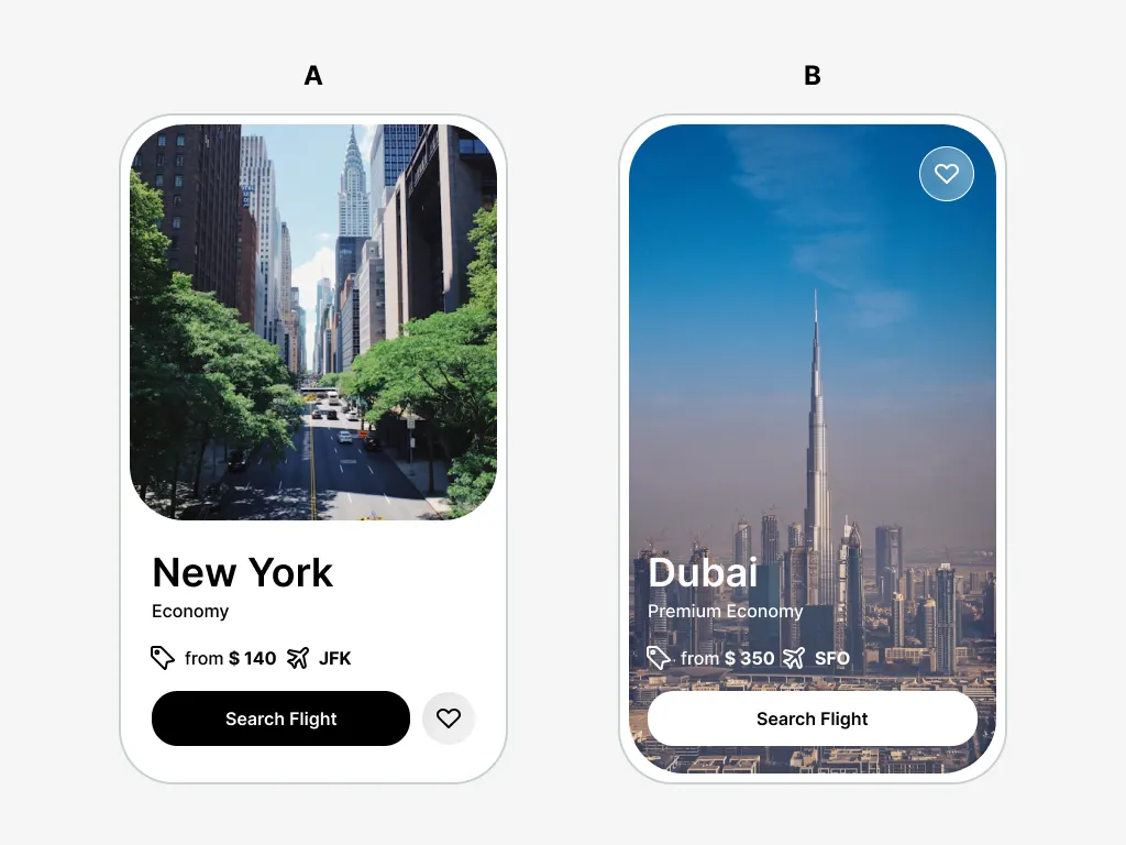 Minimal Travel Card UI